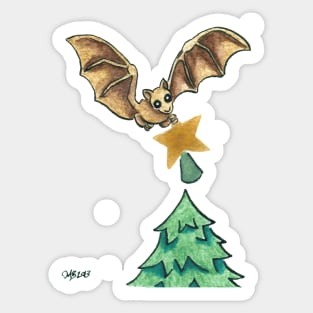 2013 Holiday ATC 8 - Bat and Christmas Star Sticker